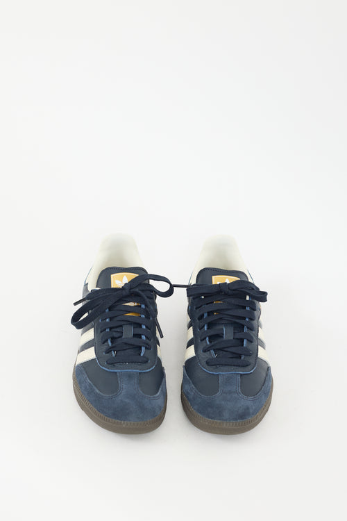 Adidas Navy Leather & Suede Samba Sneaker