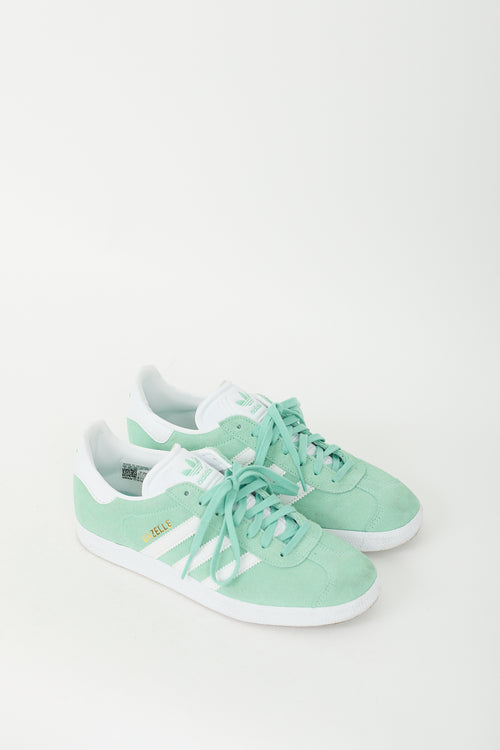 Adidas Green & White Suede Gazelle Sneaker