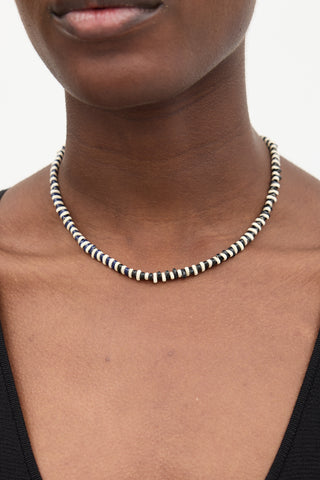Adina Reyter Enamelled Sterling Silver Midnight Stripes Necklace