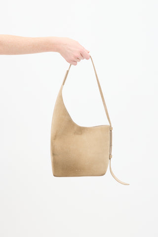 Aesther Ekme Beige Suede Demi Lune Bag