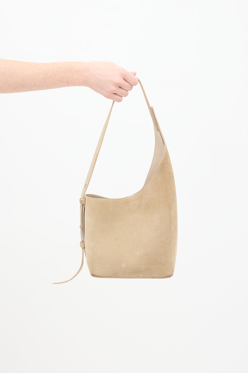 Aesther Ekme Beige Suede Demi Lune Bag