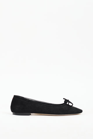 Aeydē Black Suede Delfina Ballerina Flat