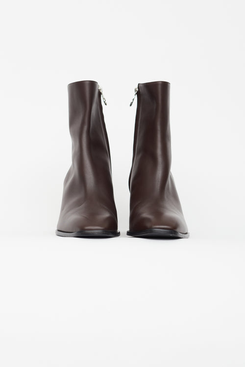 Aeydē Brown Leather Ankle Boot
