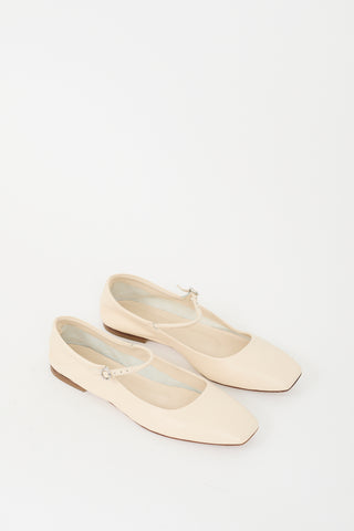 Aeydē Cream Leather Uma Mary Jane Flat