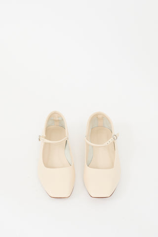 Aeydē Cream Leather Uma Mary Jane Flat