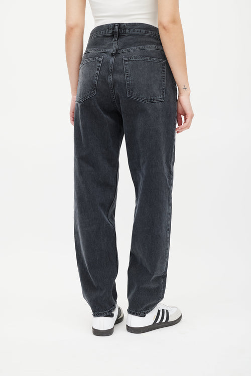 Agolde Washed Black Tapered Jeans