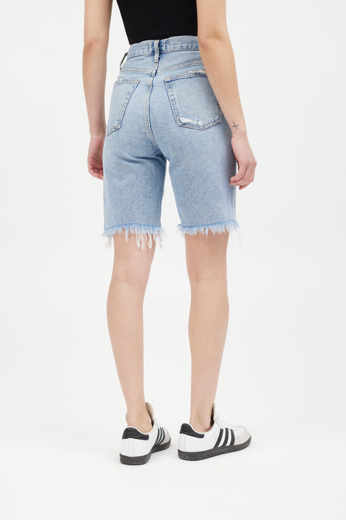 Agolde Light Wash 90s Distressed Jean Shorts