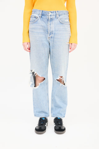 Agolde Light Wash Drop Seat Distressed Jeans