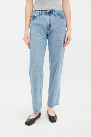 Agolde Light Wash Pleated Jeans