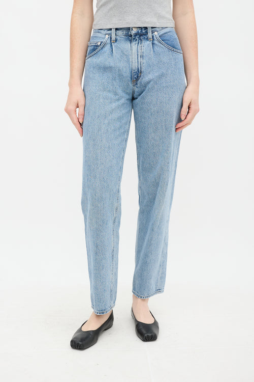 Agolde Light Wash Pleated Jeans