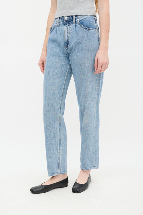 Agolde Light Wash Pleated Jeans