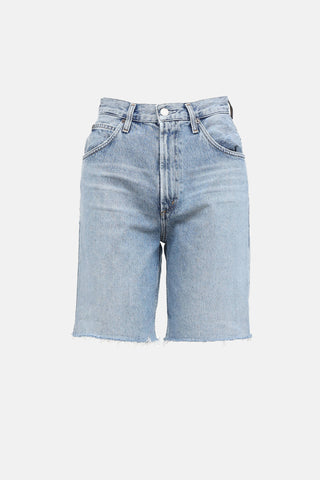 Agolde Frayed Pinch Denim Shorts