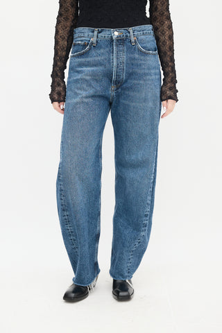 Agolde Medium Wash Luna Tapered Wide Leg Jeans