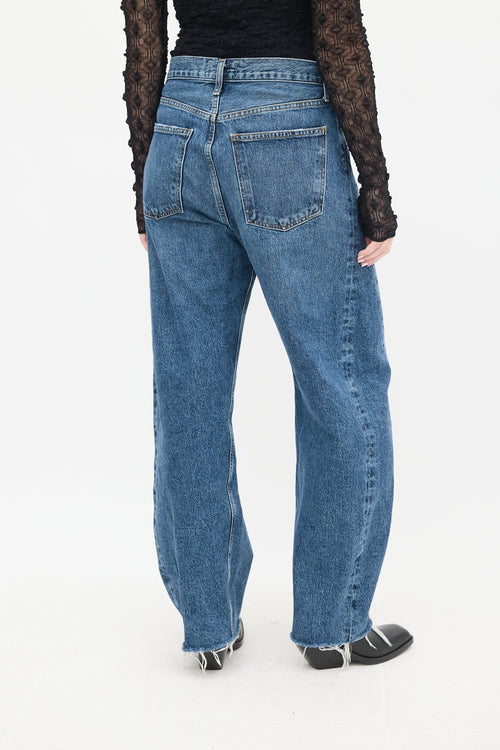 Agolde Medium Wash Luna Tapered Wide Leg Jeans