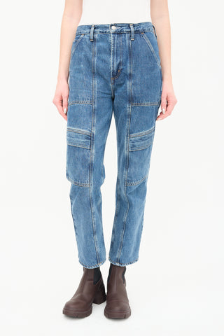 Agolde Medium Wash Cooper Cargo Jeans