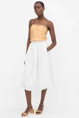 Agua Embroidered Midi Skirt