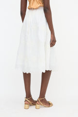 Agua Embroidered Midi Skirt