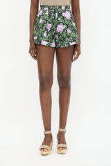 Agua by Agua Bendita Pleated Floral Shorts