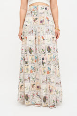 Agua by Agua Bendita Linen Stamp Printed Skirt