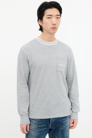 Aimé Leon Dore Heather Grey Long Sleeve Logo T-Shirt