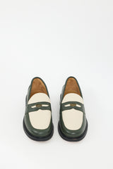 Aimé Leon Dore Green & Cream Leather Taverna Penny Loafer