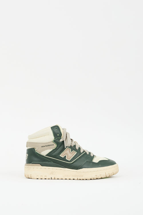 Aimé Leon Dore X New Balance Green & Cream Leather 650R Sneaker