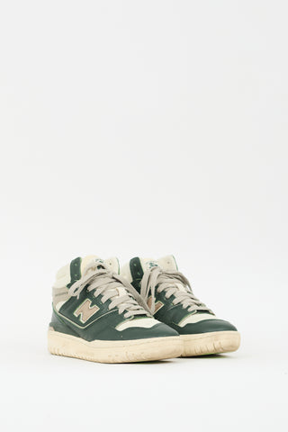 Aimé Leon Dore X New Balance Green & Cream Leather 650R Sneaker