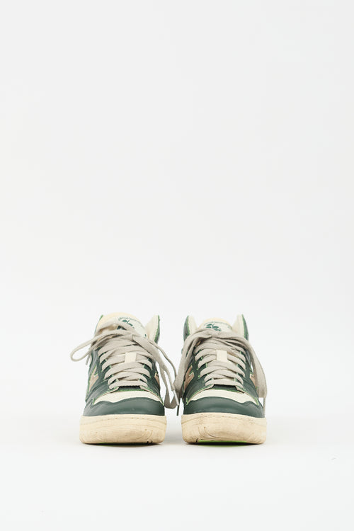 Aimé Leon Dore X New Balance Green & Cream Leather 650R Sneaker