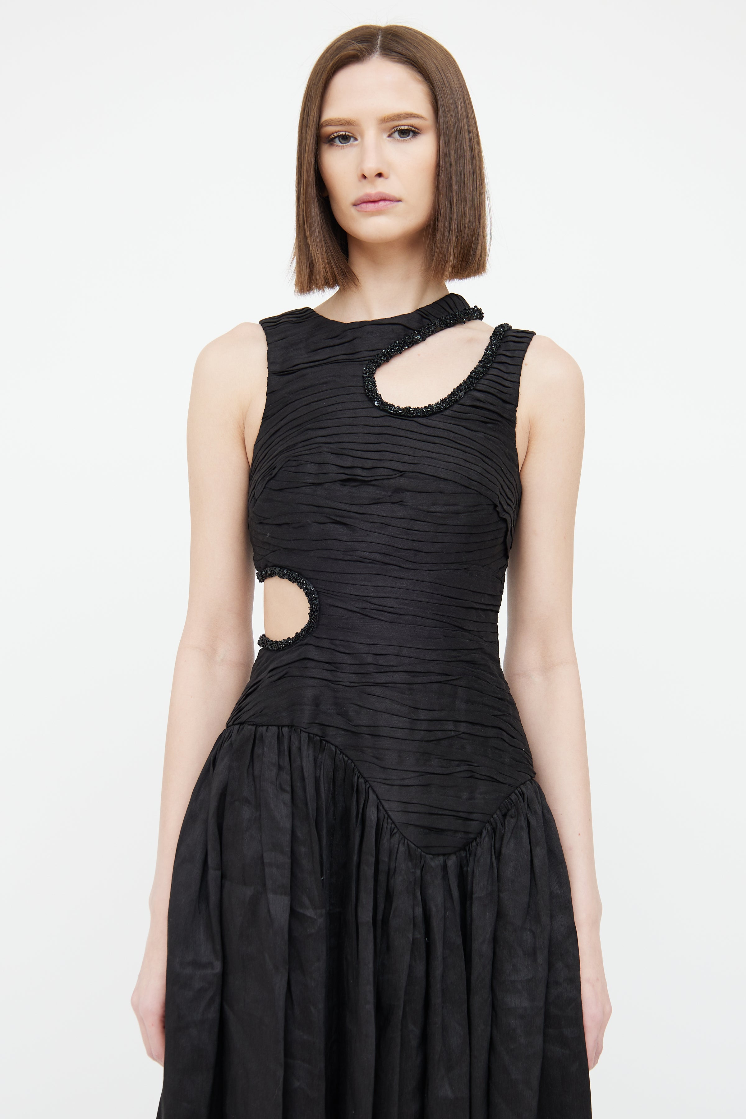 Aje // Black Beaded Cut Out Gown – VSP Consignment