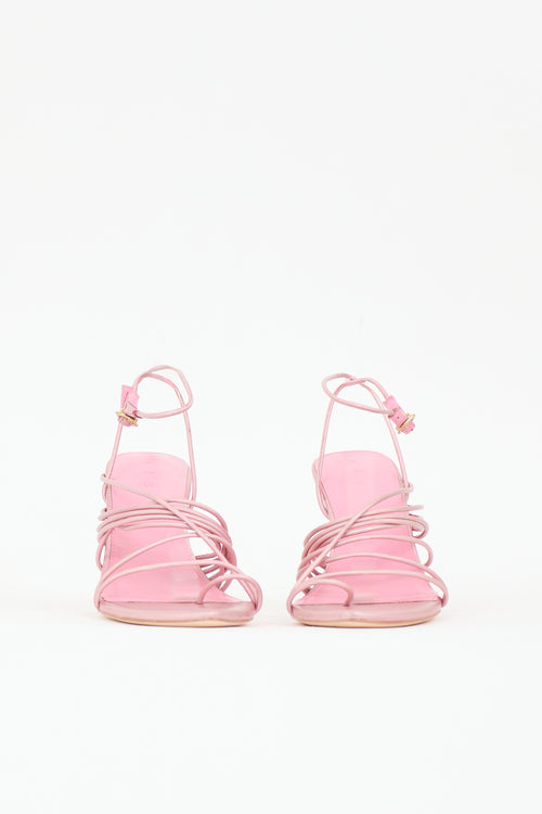 Aje Iridescent Leather Strappy Sandal