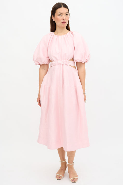 Aje Linen Mimosa Cutout Dress
