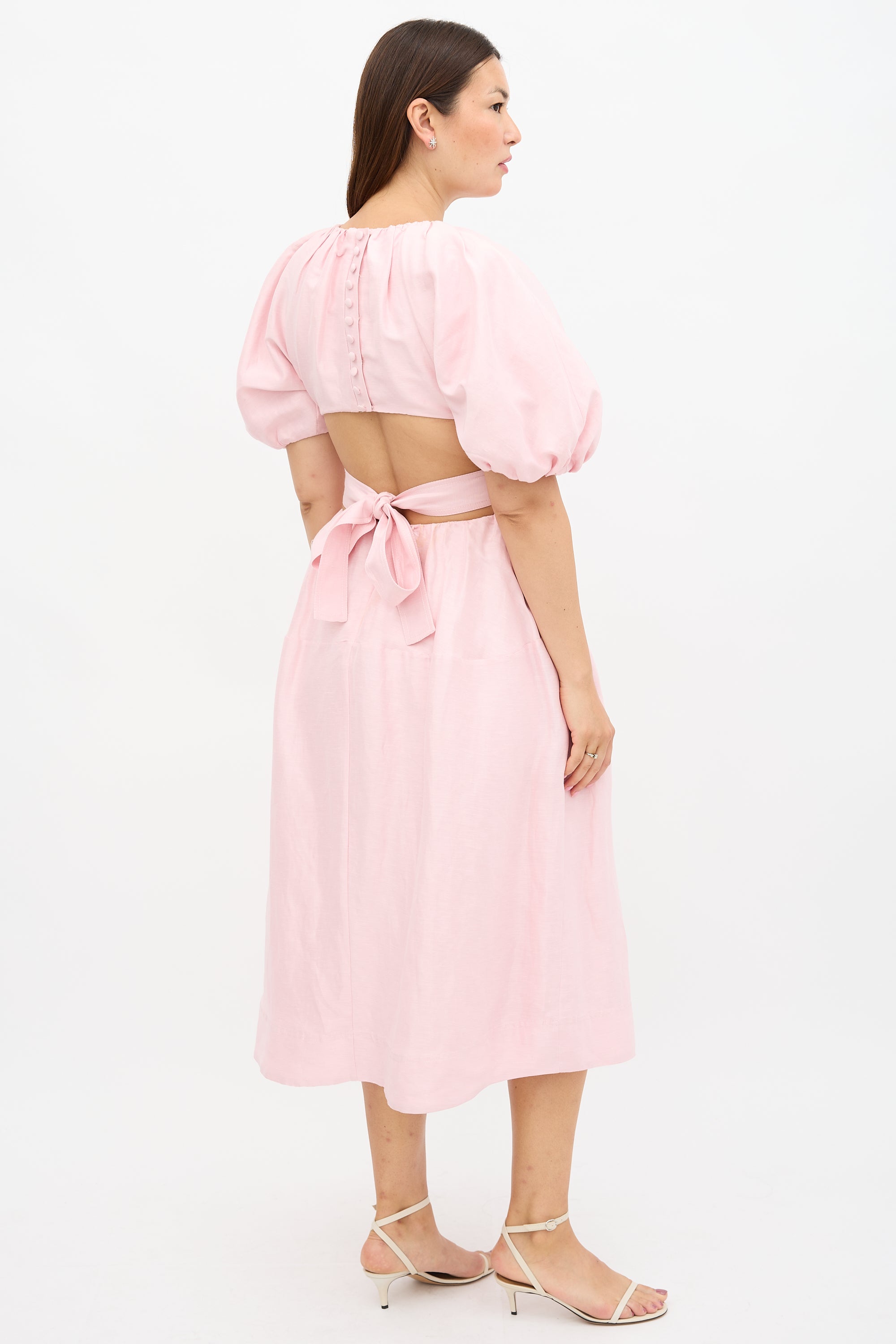 Aje // Linen Mimosa Cutout Dress VSP Consignment Aje // Linen Mimosa Cutout Dress VSP Consignment
