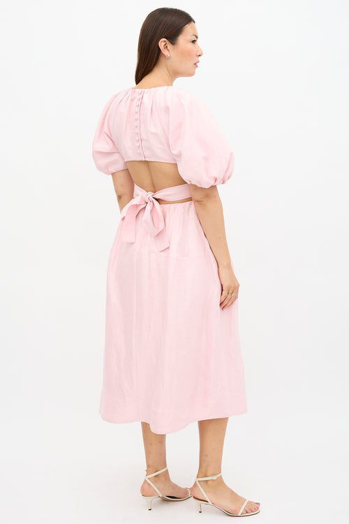 Aje Linen Mimosa Cutout Dress