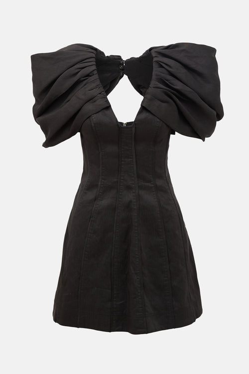 Aje. Linen Admiral Butterfly Mini Dress