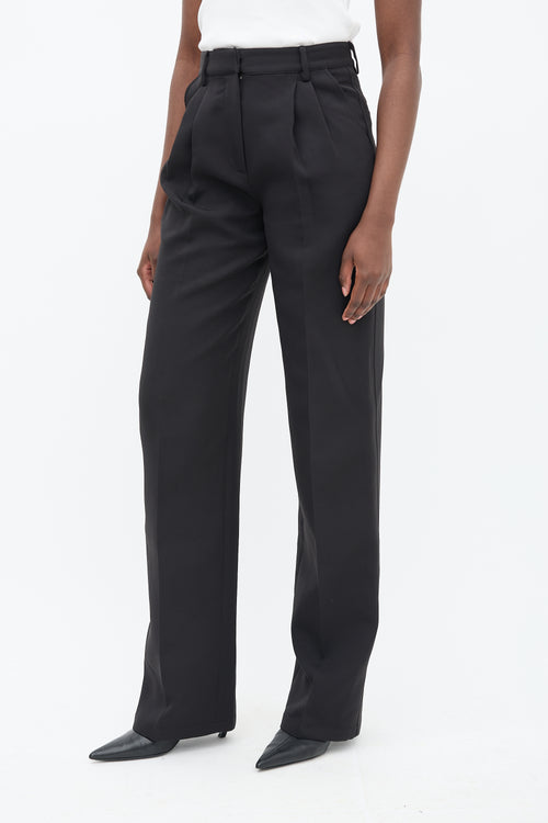 Aknvas Black O'Connor Pleated Straight Leg Trouser