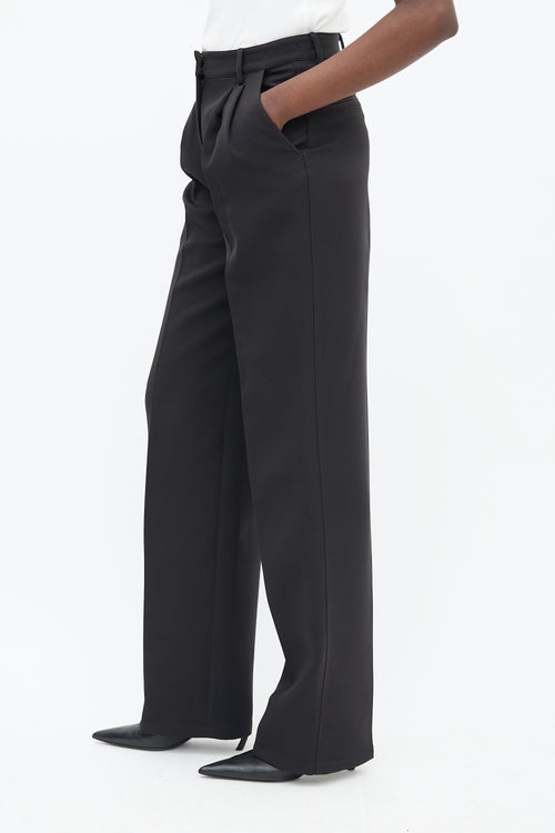 Aknvas Black O'Connor Pleated Straight Leg Trouser