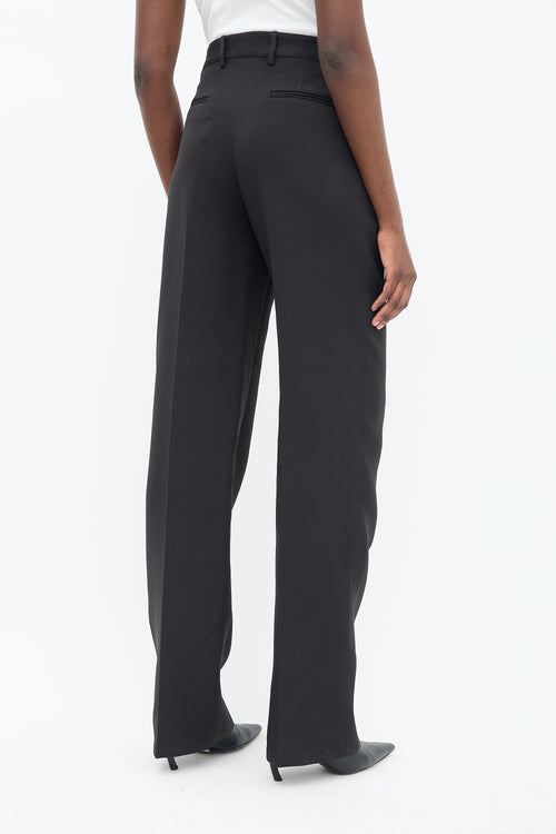 Aknvas Black O'Connor Pleated Straight Leg Trouser