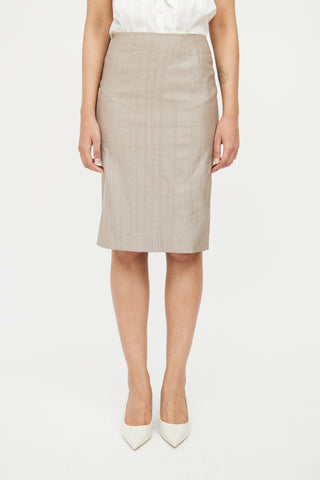 Akris Beige Paneled Midi Skirt