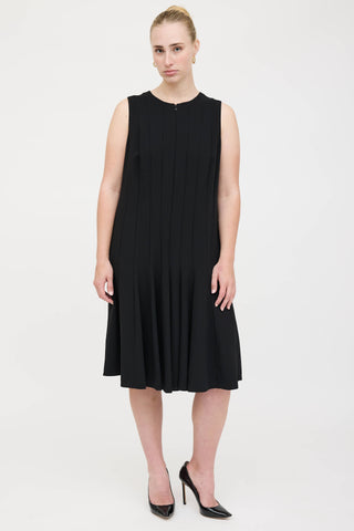 Akris Wool Pleated Zip Dress