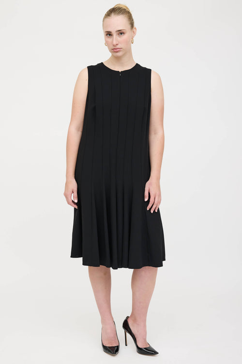 Akris Wool Pleated Zip Dress