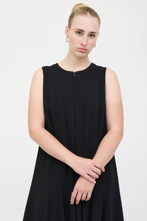 Akris Wool Pleated Zip Dress