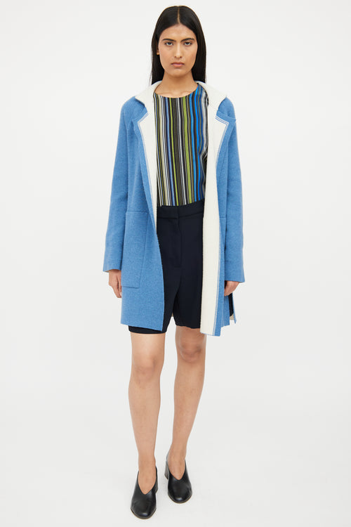 Akris Blue Knit Cashmere Cardigan