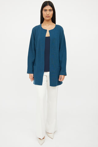 Akris Navy Knit Cashmere Cardigan