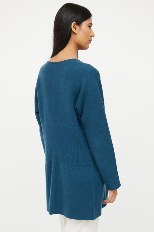 Akris Navy Knit Cashmere Cardigan