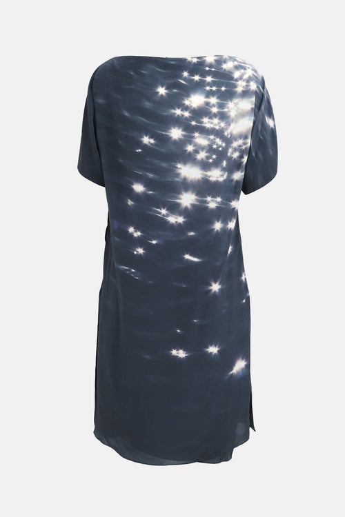 Akris Silk Graphic Short Sleeve Dress