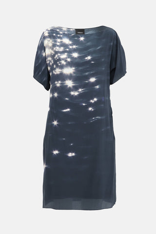Akris Silk Graphic Short Sleeve Dress