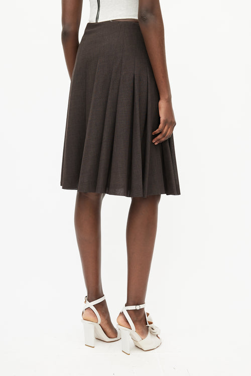 Akris Brown Pleated Skirt