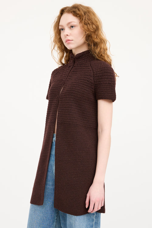 Akris Brown Cashmere Knit Cardigan