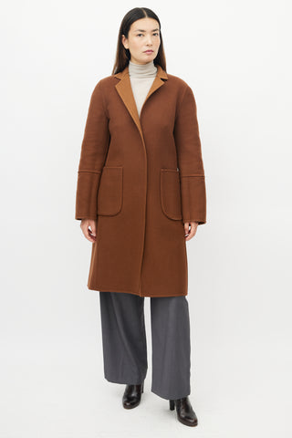 Akris Brown Cashmere Reversible Coat