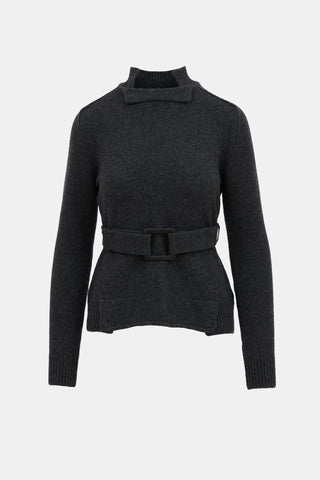 Akris Cashmere Belted Sweater